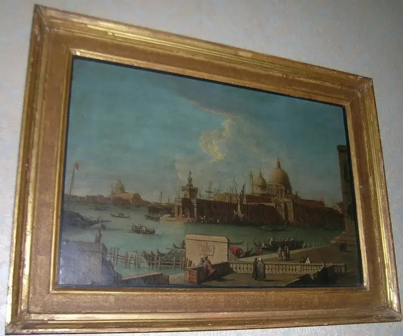 Venise : le Môle vers la Douane et Santa Maria della Salute - Canaletto
เวนิส : ท่าเทียบเรือสู่ด่านศุลกากรและซานตามาเรีย เดลลา ซัลตูเต้ - คานาเลตโต