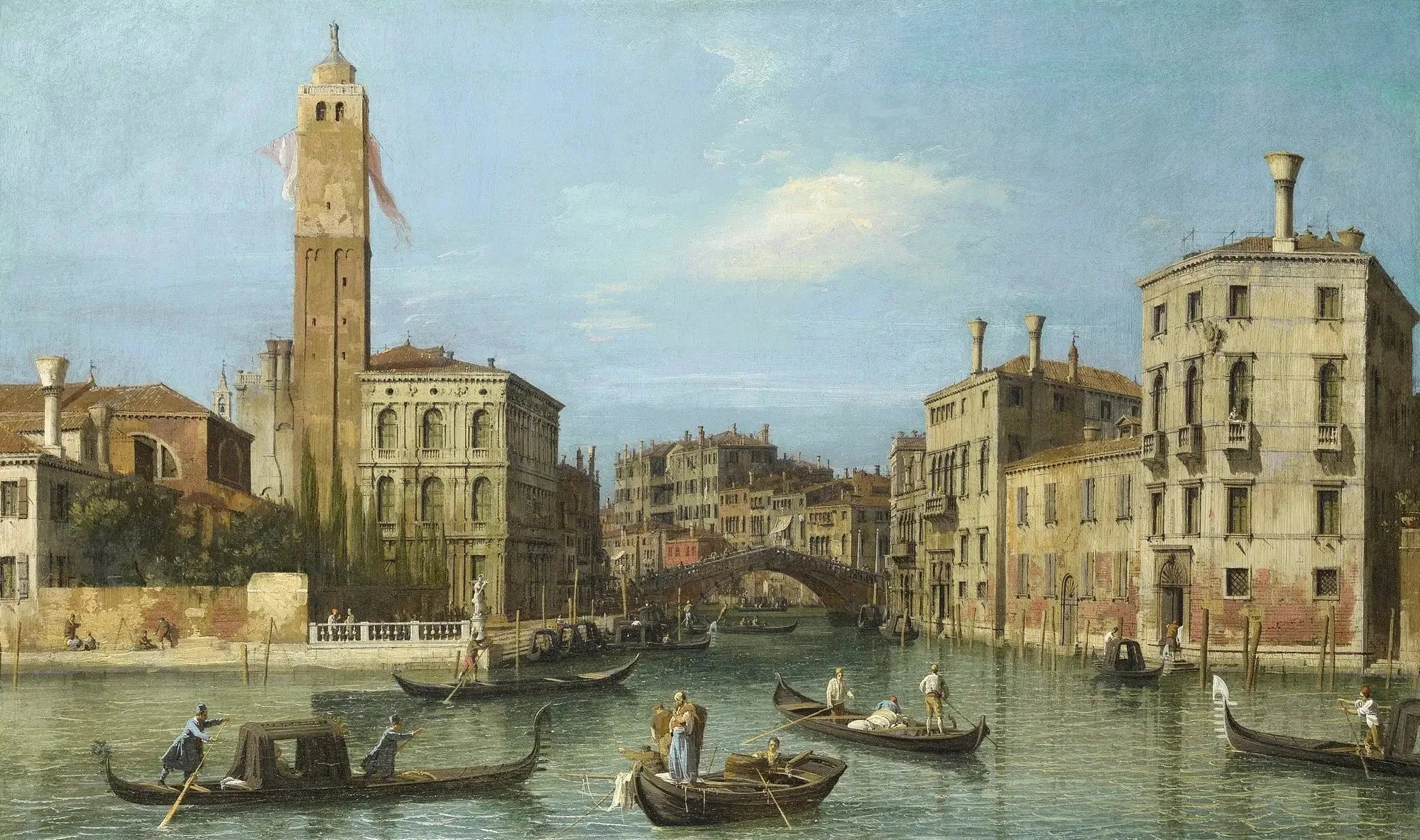 Venise : San Geremia et l'embouchure du Cannaregio - Canaletto image 1 copie peinte à la main à l’huile