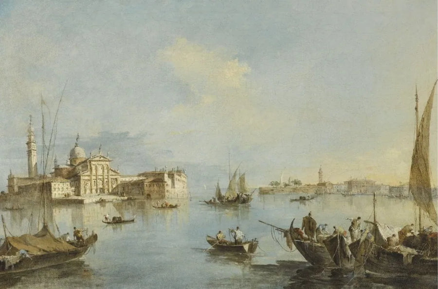 เวนิส, วิวโบสถ์ซานจอร์จิโอ มักเกียร์ with the end of the Giudecca - ฟรานเชสโก การ์ดี้