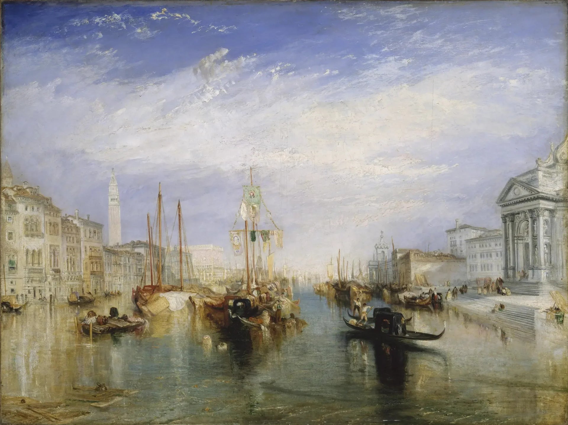 Venise, vue du porche de la Madonna della Salute - J. M. W. Turner image 1 copie peinte à la main à l’huile