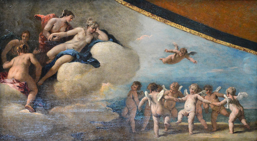 วีนัสล้อมรอบด้วยนางเงือกที่กำลังมองดูการเต้นรำของเทพเทวา - Sebastiano Ricci