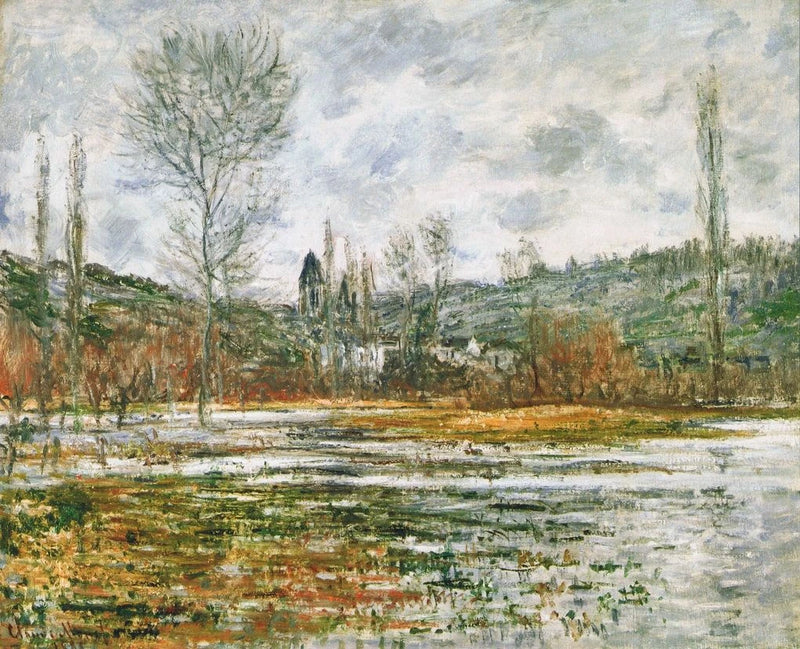 Vétheuil ทุ่งหญ้าน้ําท่วม W639 - Claude Monet