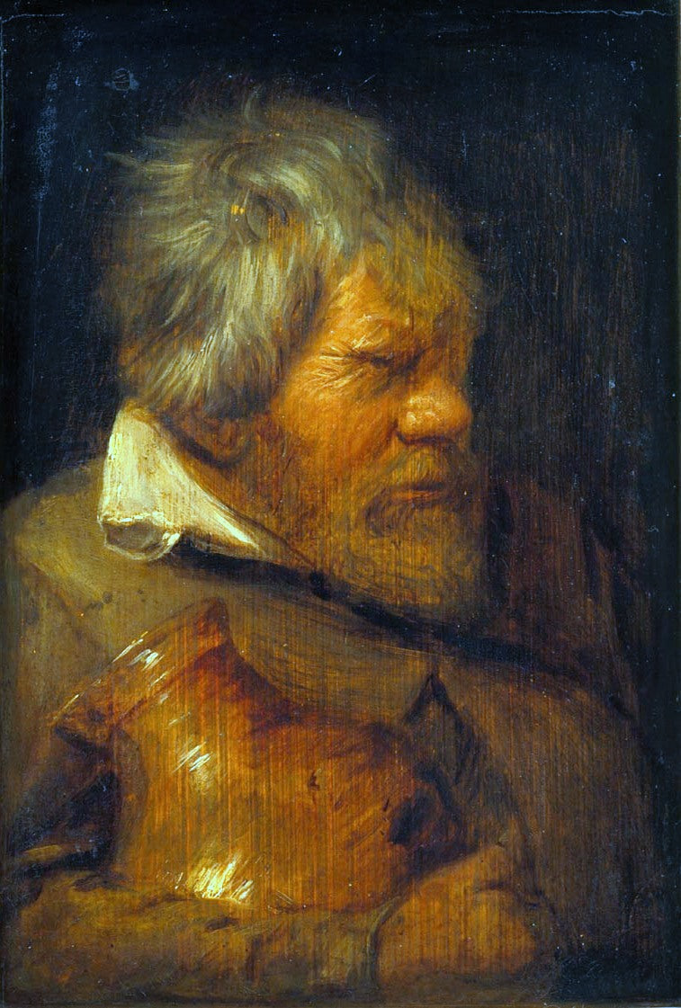 Vieil homme à barbe - Adriaen Brouwer image 1 reproduction artisanale de tableau
