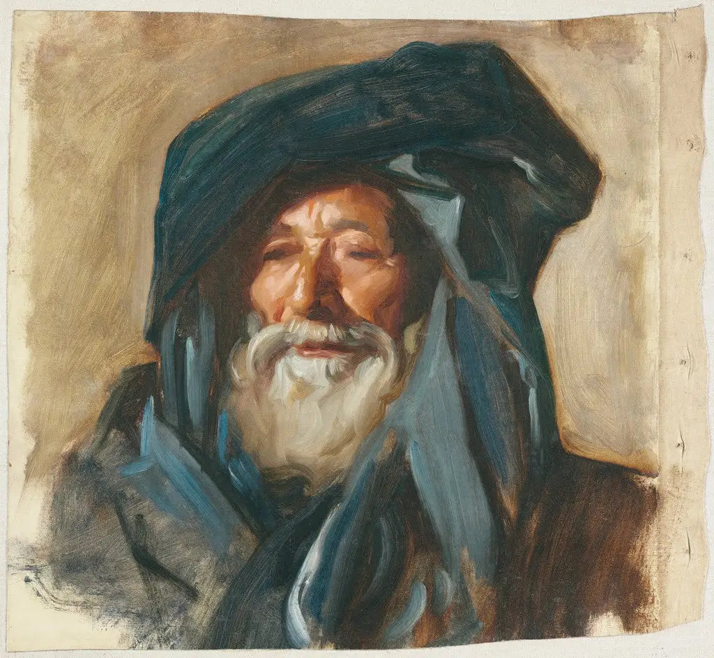 Vieil homme au manteau sombre - John Singer Sargent image 1 tableau peint à l’huile sur toile