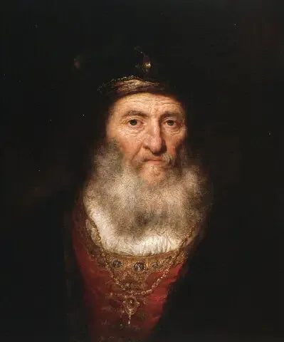 Vieil homme avec barbe et béret portant un médaillon - Rembrandt image 1 tableau peint à l’huile sur toile
