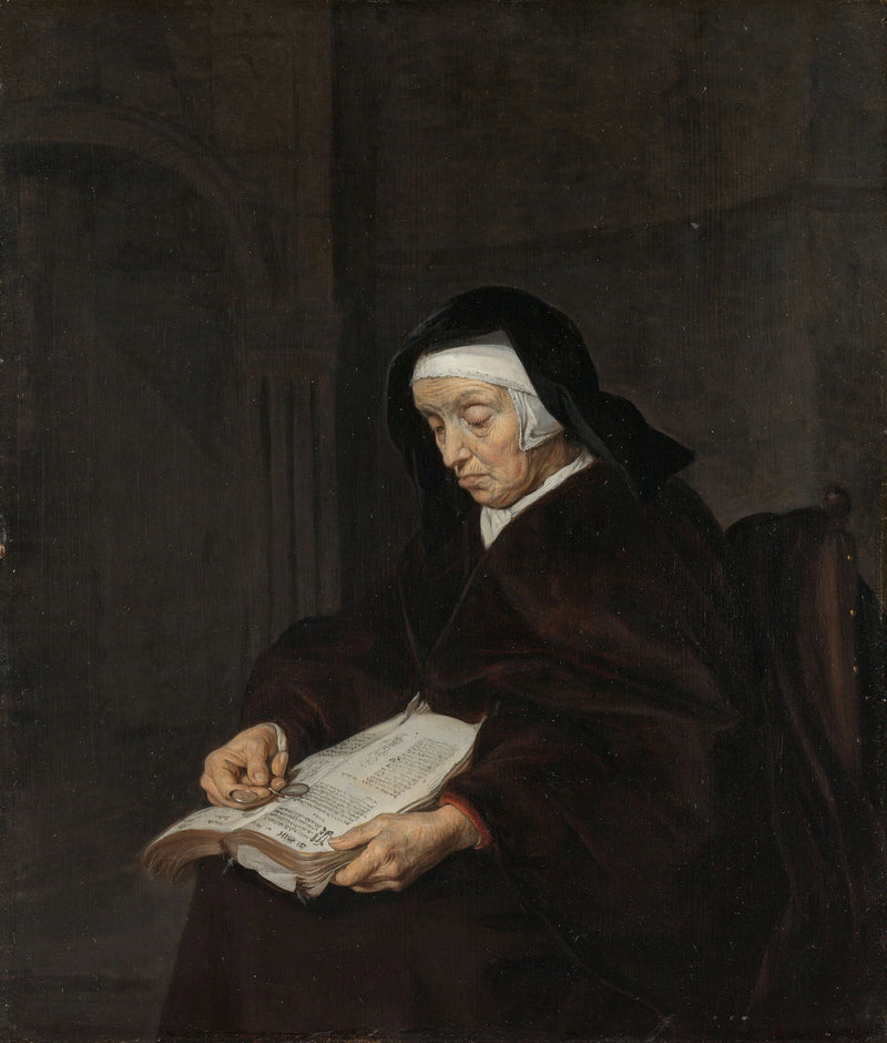 Vieille femme en contemplation - Gabriel Metsu
