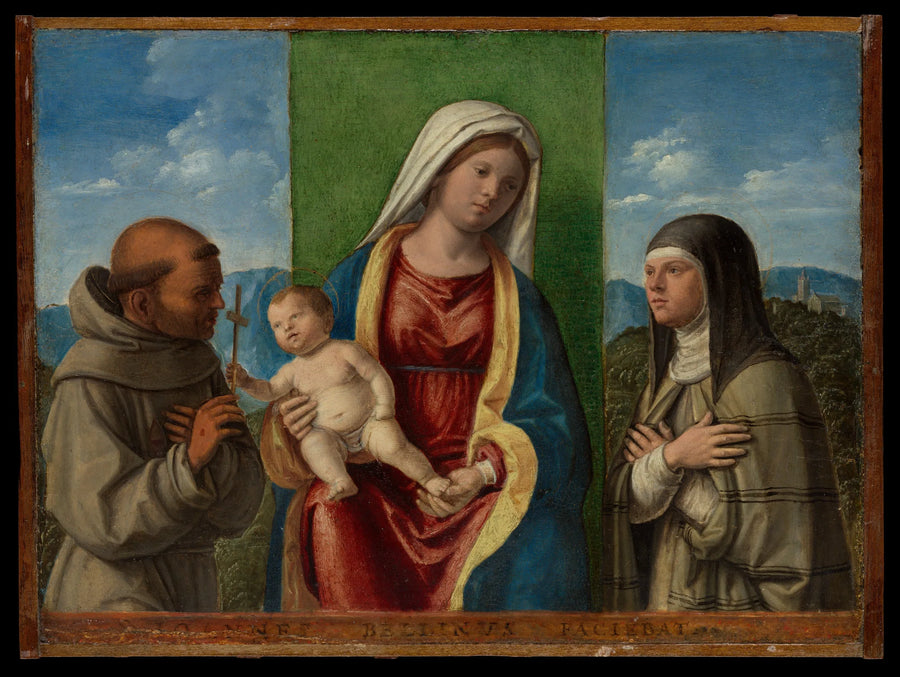 Vierge à l'Enfant avec saint François et sainte Claire - Cima da Conegliano image 1 copie de tableau peinte à la main