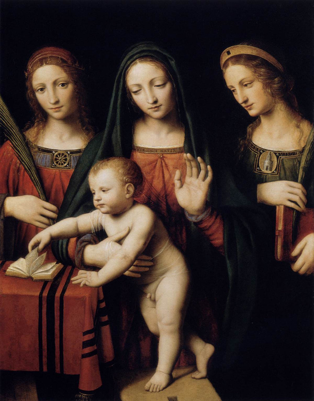 Vierge à l’Enfant avec sainte Catherine d’Alexandrie et sainte Barbe - Bernardino Luini - Alpha Reproduction
