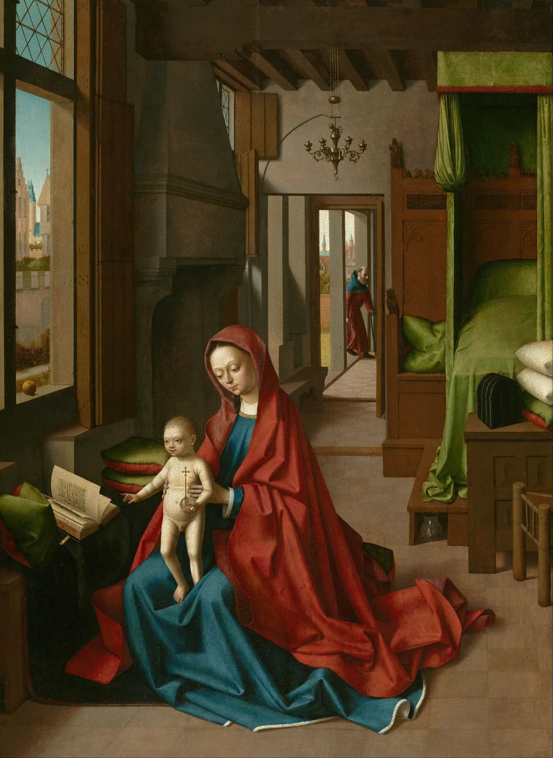 พระแม่มารีพร้อมพระเยซูในฉากภายในบ้าน - Petrus Christus
