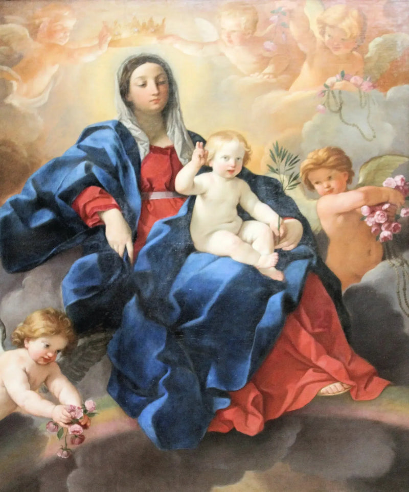 พระแม่มารีย์กับพระเยซูคริสต์ล้อมรอบด้วยเทพเทวา - Guido Reni