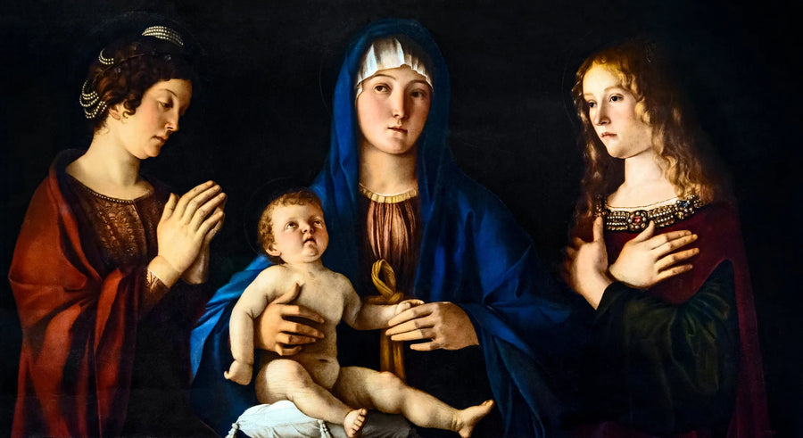 พระแม่มารีพร้อมพระเยซูระหว่างนักบุญ Catherine กับนักบุญ Madeleine - Giovanni Bellini
