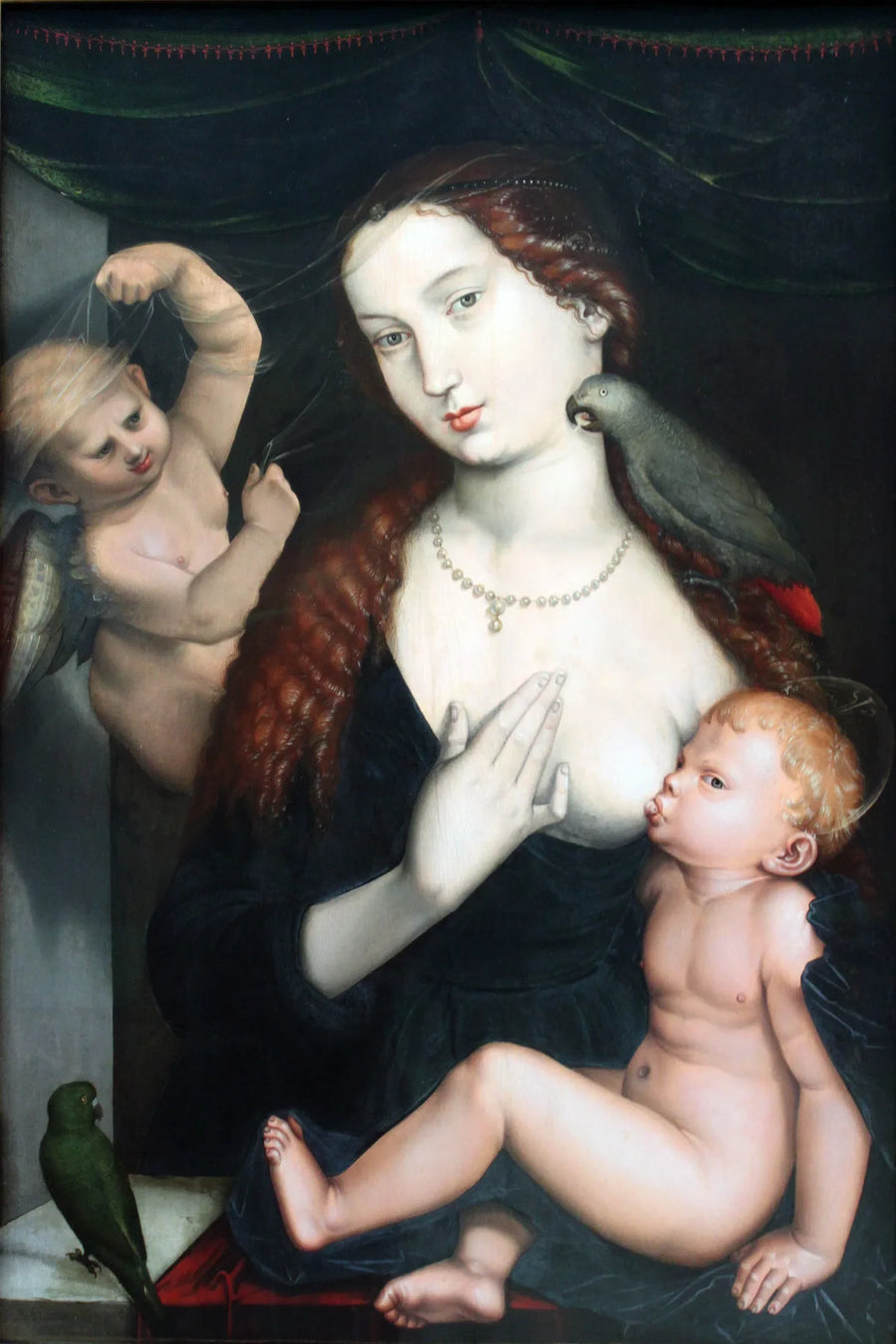 Vierge à l'Enfant et perroquets - Hans Baldung Grien image 1 tableau peint à l’huile sur toile