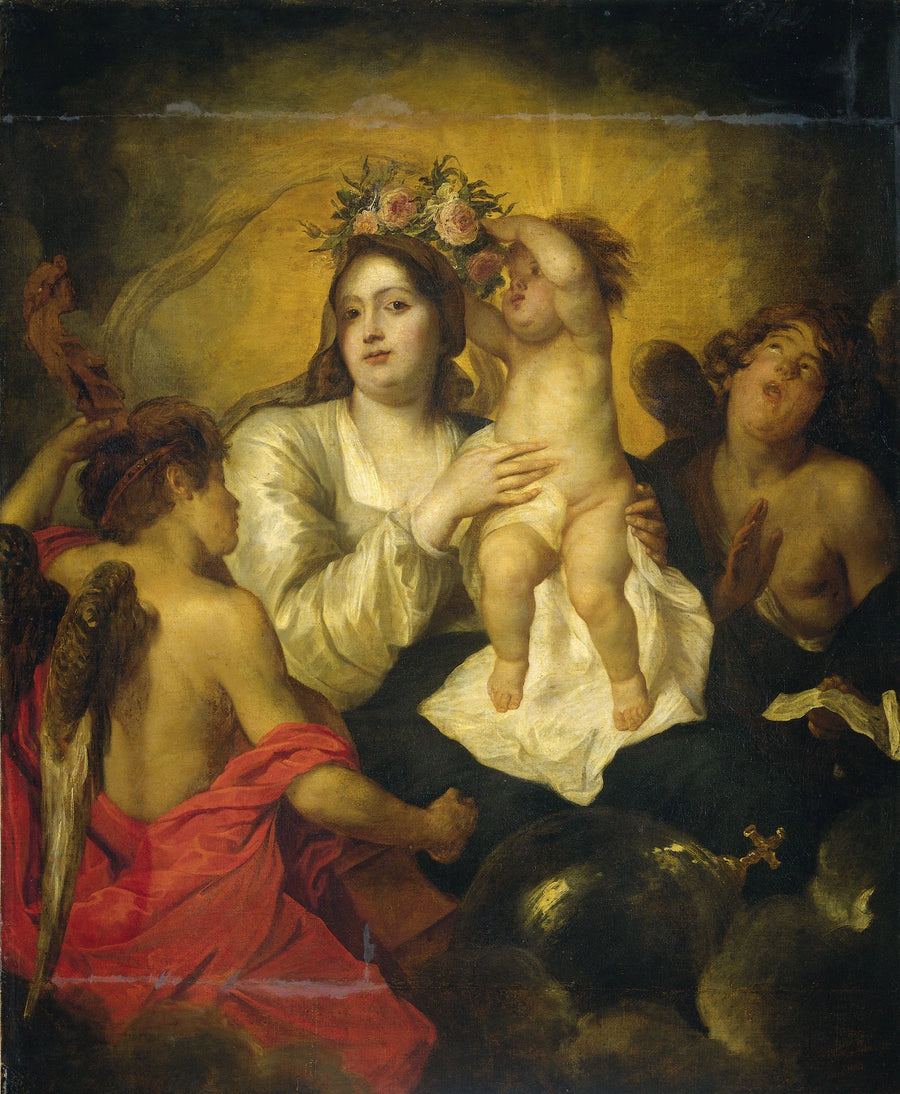 La Vierge couronnée par l'Enfant Jésus comme Sauveur - Thomas Willeboirts Bosschaert
