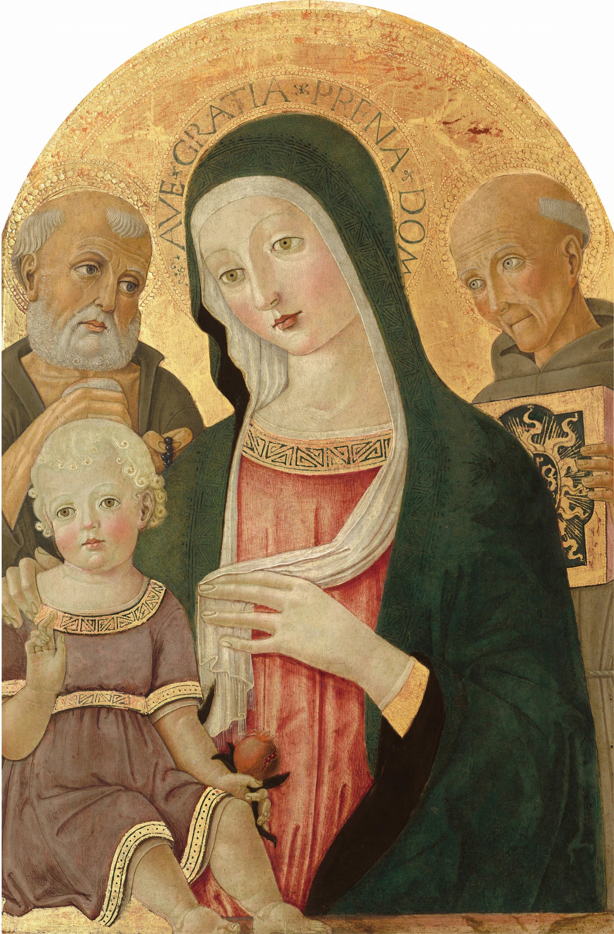 Vierge à l'Enfant avec saint Jérôme et saint Bernardin de Sienne - Benvenuto di Giovanni