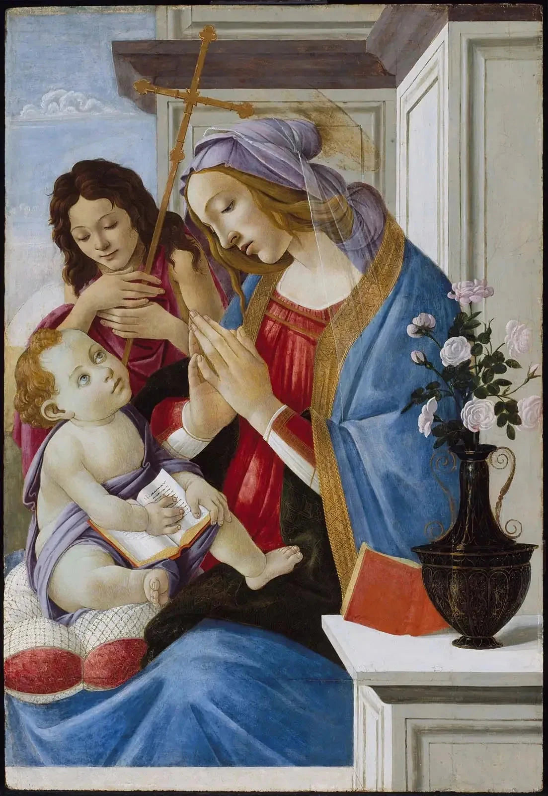 La Vierge et l’Enfant avec saint Jean-Baptiste de Botticelli, MFA Boston – reproduction peinture à l’huile sur toile