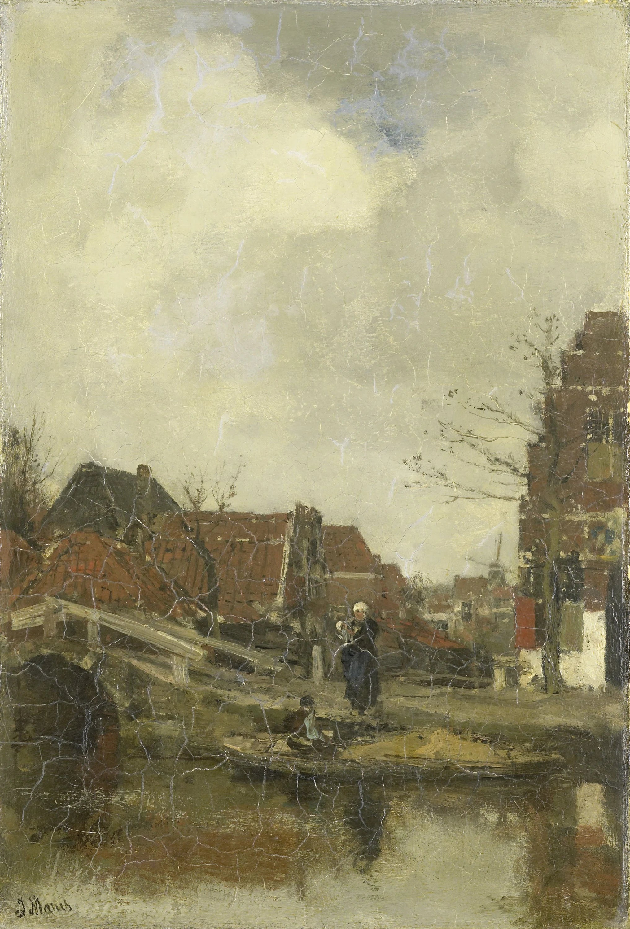 Vieux quartier au bord de l'eau - Jacob Maris