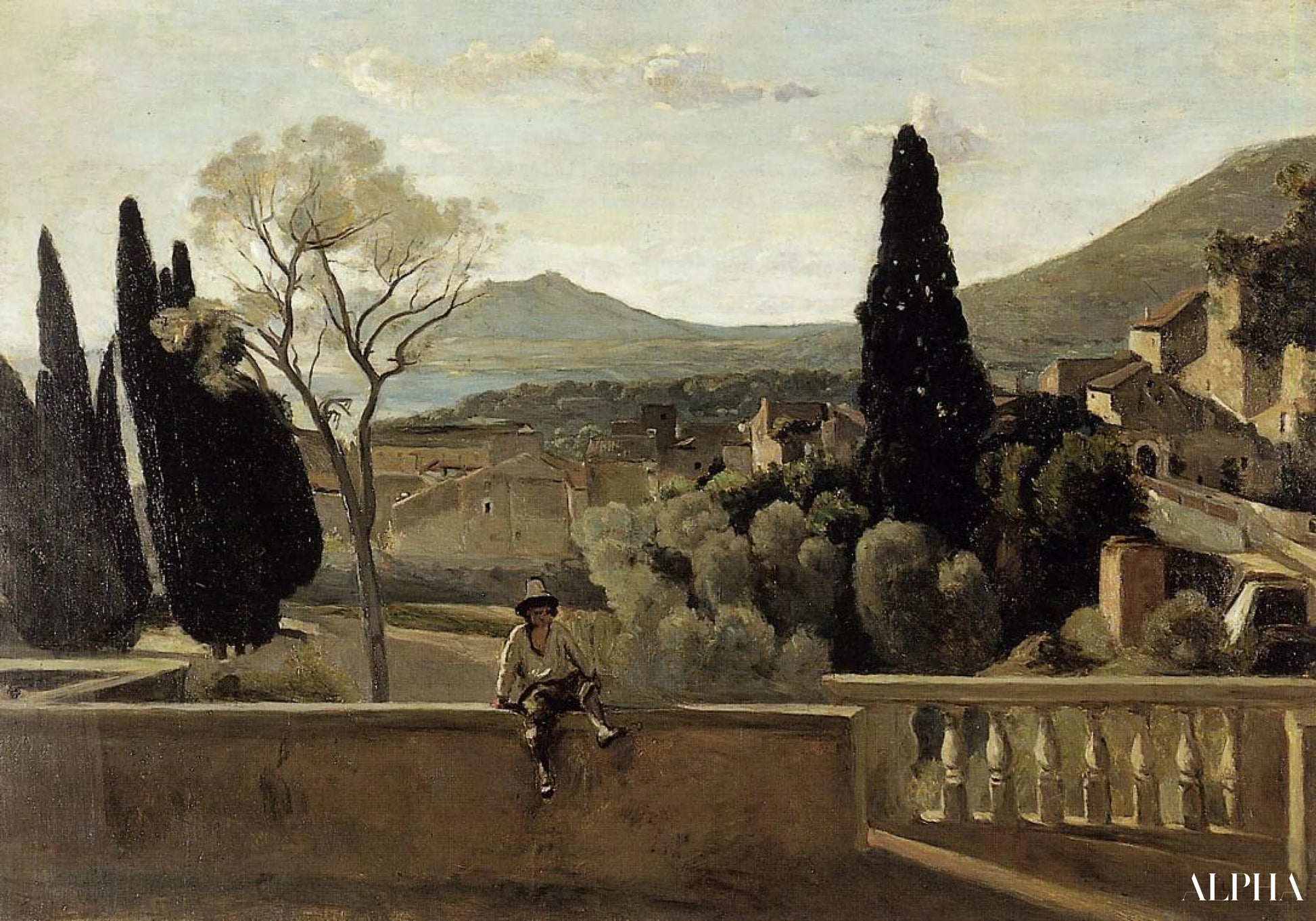 View of Tivoli (after Corot) - Berthe Morisot - Reproductions de tableaux et peintures haut de gamme