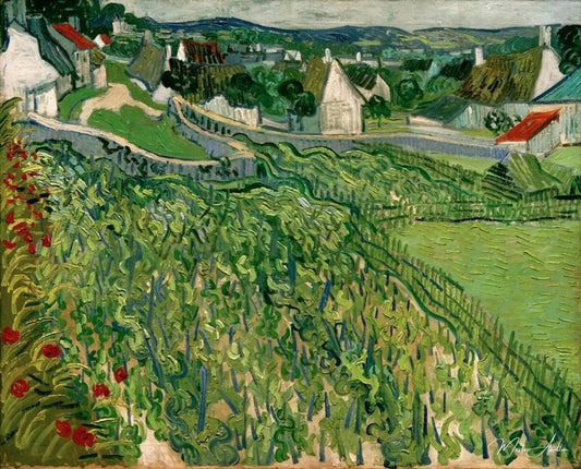 Vignobles d'Auvers - Van Gogh - Reproductions de tableaux et peintures haut de gamme