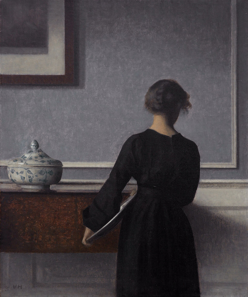 Intérieur avec jeune femme vue de dos - Vilhelm Hammershøi