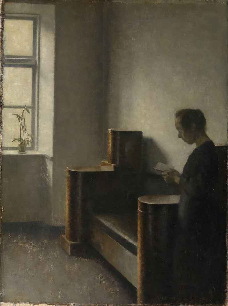 Intérieur avec l’épouse de l’artiste - Vilhelm Hammershøi