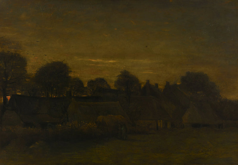 หมู่บ้านเกษตรกรรมในตอนเย็น - Vincent van Gogh