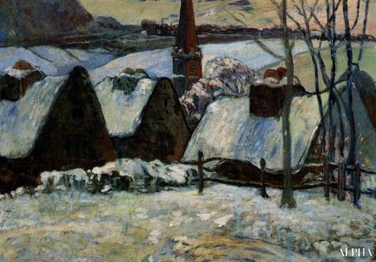 Village breton sous la neige - Paul Gauguin - Reproductions de tableaux et peintures haut de gamme