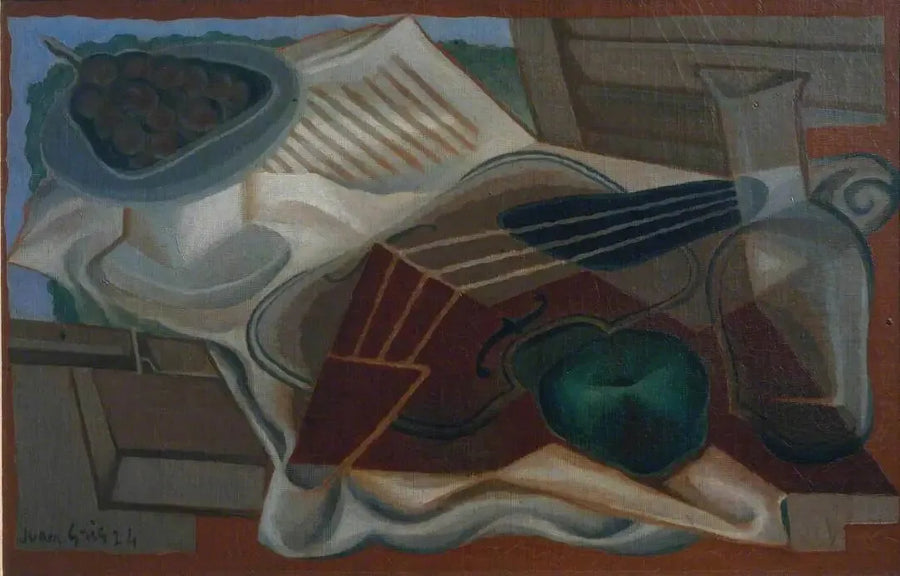 violin และจานผลไม้ - Juan Gris