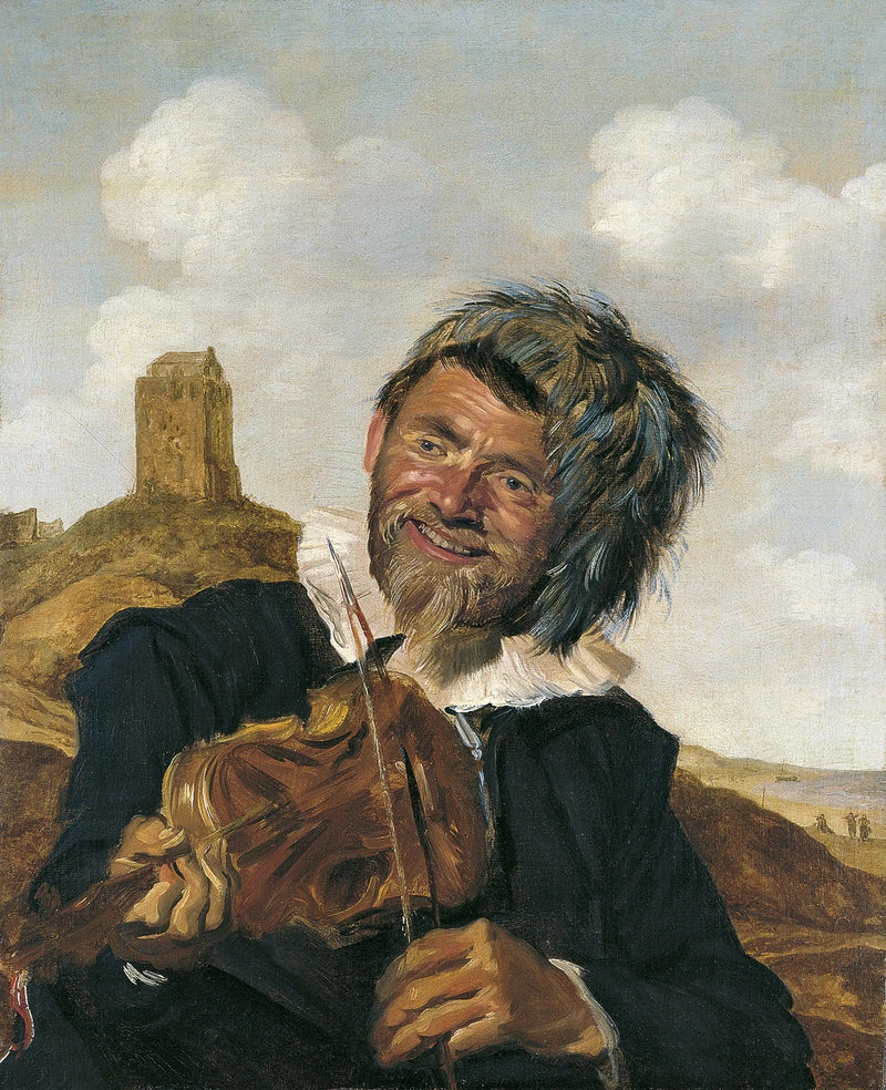 violinist ซ้ายในทิวทัศน์ของเนินทราย - Frans Hals