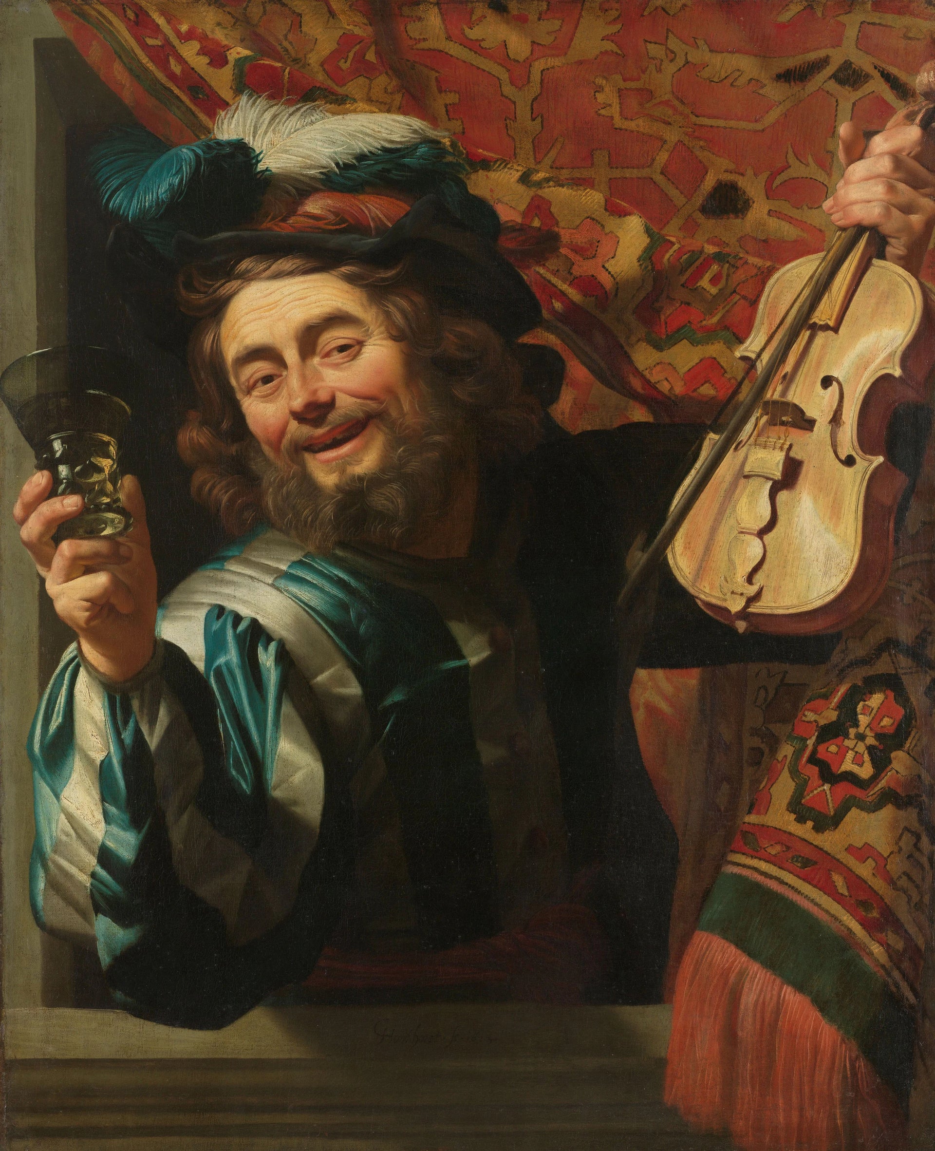 Un violoniste joyeux - Gerrit van Honthorst