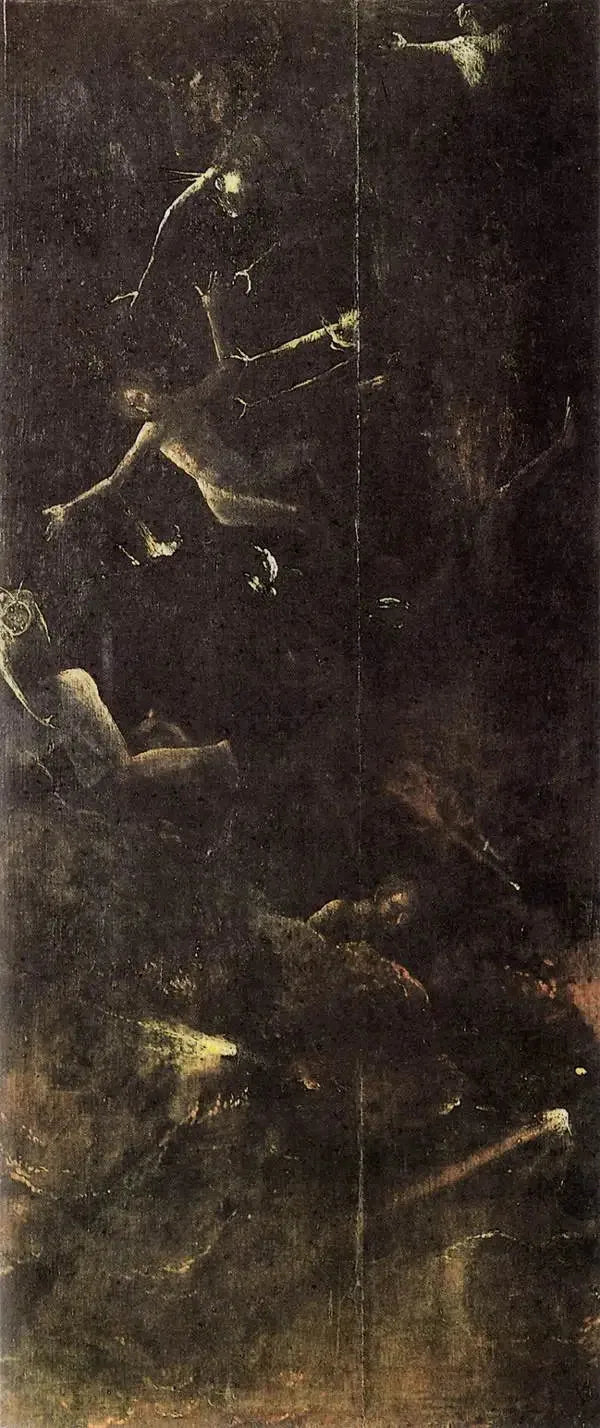 วิสชั่นแห่งความหลังความตาย: การตกของคนบาปในนรก - Hieronymus Bosch