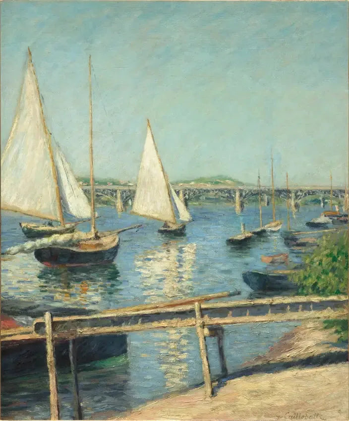 Voiliers à Argenteuil - Gustave Caillebotte image 1 copie peinte à la main à l’huile