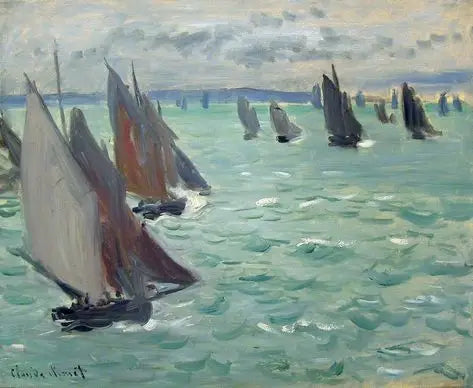 เรือใบกลางทะเล - Claude Monet
