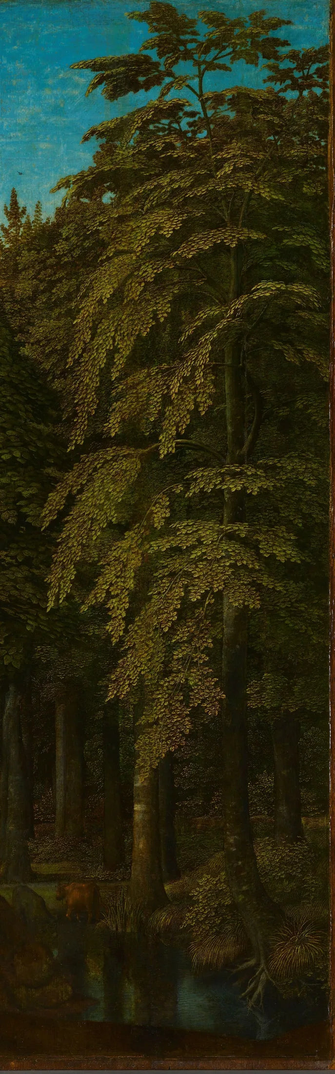 บานหน้าต่างด้านนอกขวาของภาพสามภาพที่แสดงวิวในป่า - เกราร์ด เดวิด