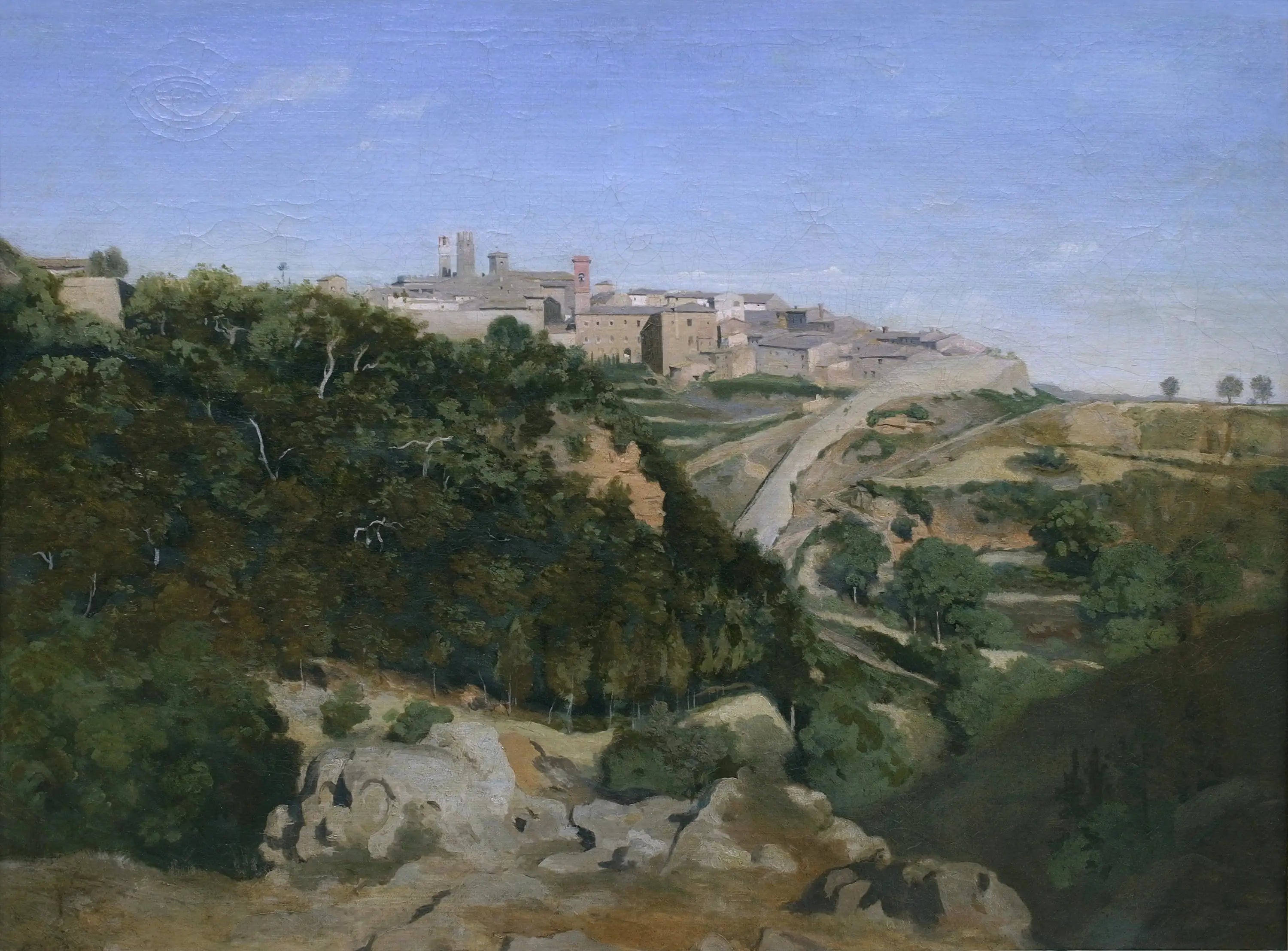 Volterra, la municipalité - Jean-Baptiste Camille Corot image 1 reproduction de peinture à l’huile