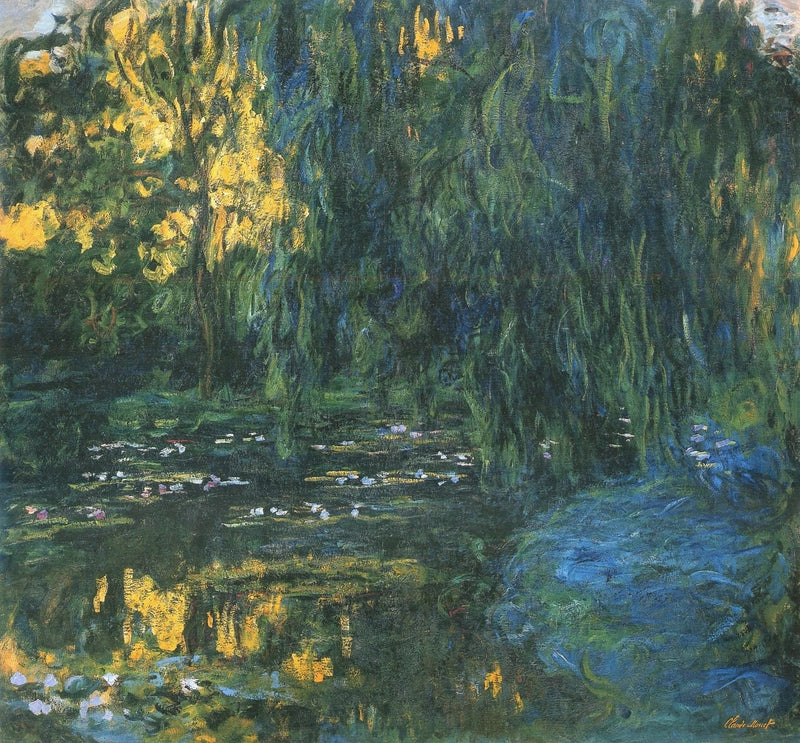 วิวของสระบัวกับต้นหลิว - Claude Monet