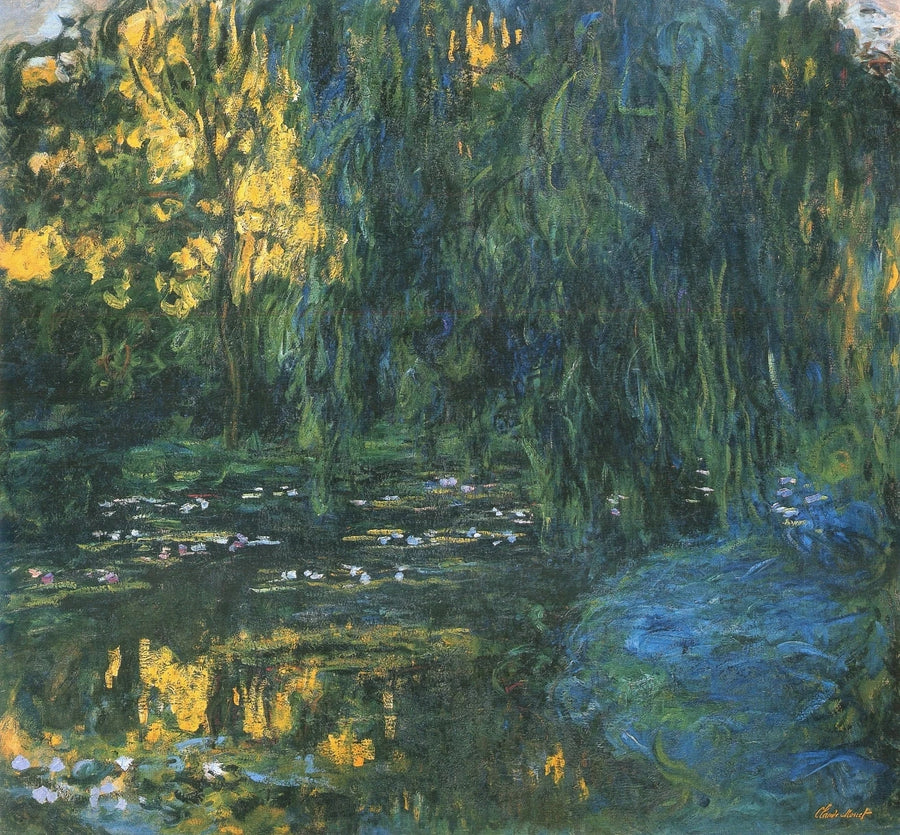 วิวของสระบัวกับต้นหลิว - Claude Monet