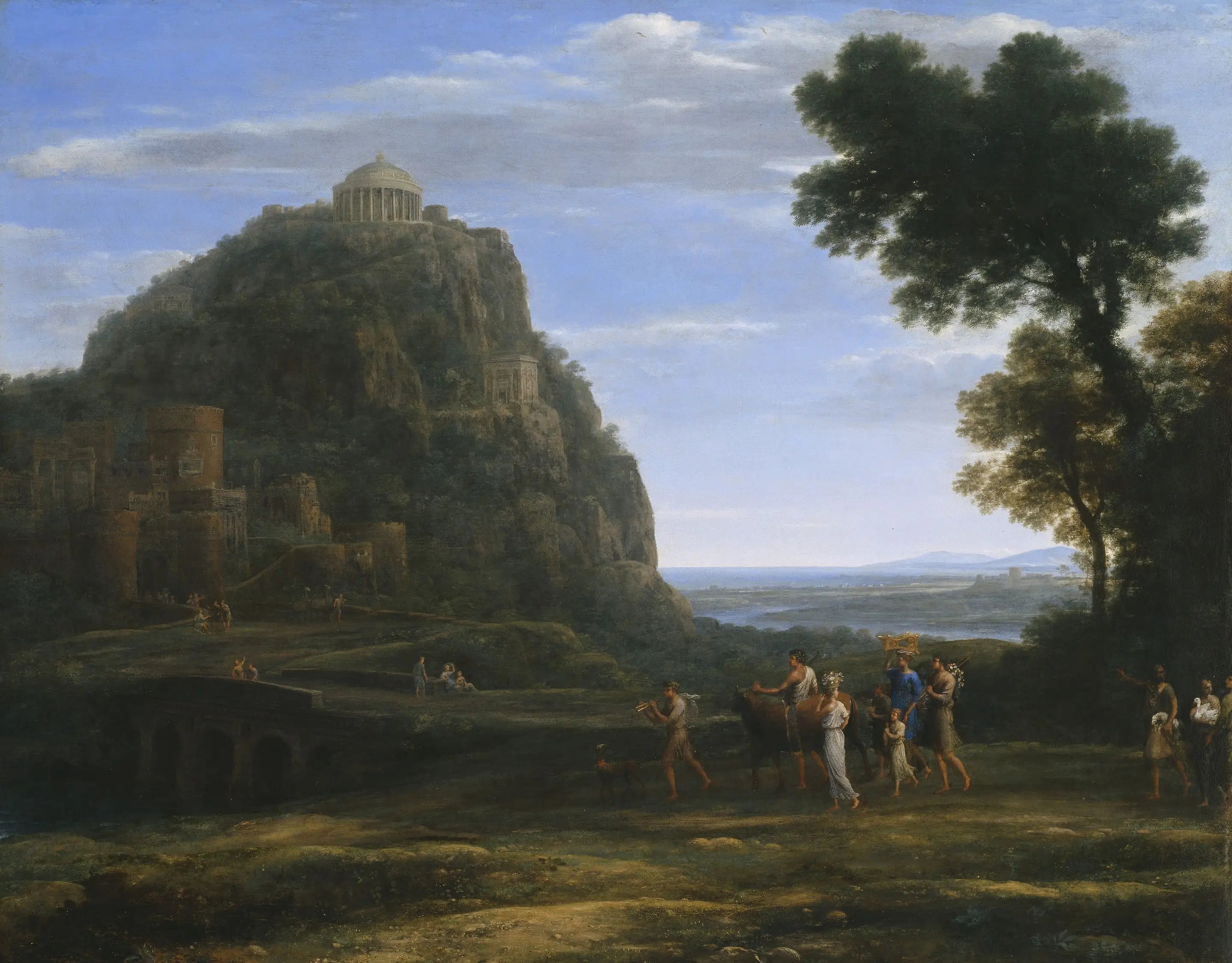 Vue de Delphes avec une procession - Claude Lorrain image 1 reproduction d’œuvre d’art à l’huile