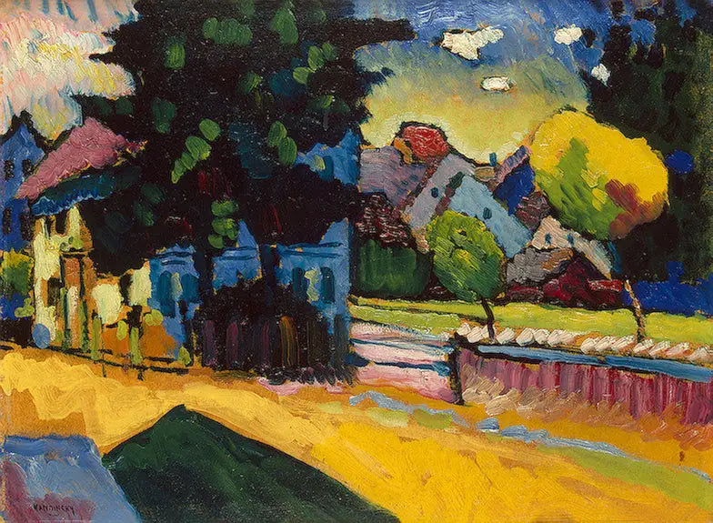 Vue de Murnau - Vassily Kandinsky image 1 reproduction de peinture à l’huile