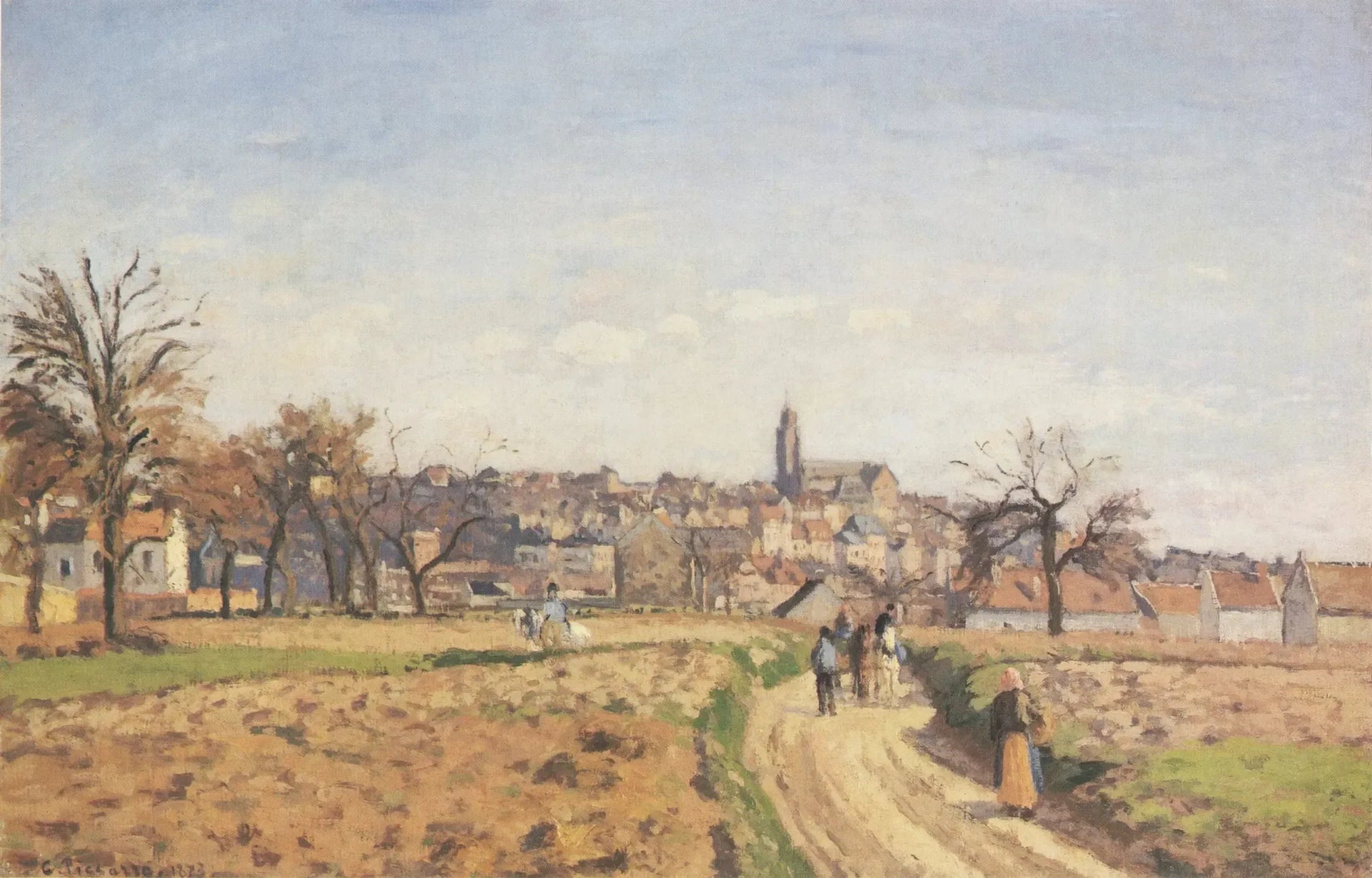 Vue de Pontoise - Camille Pissarro image 1 copie de tableau peinte à la main