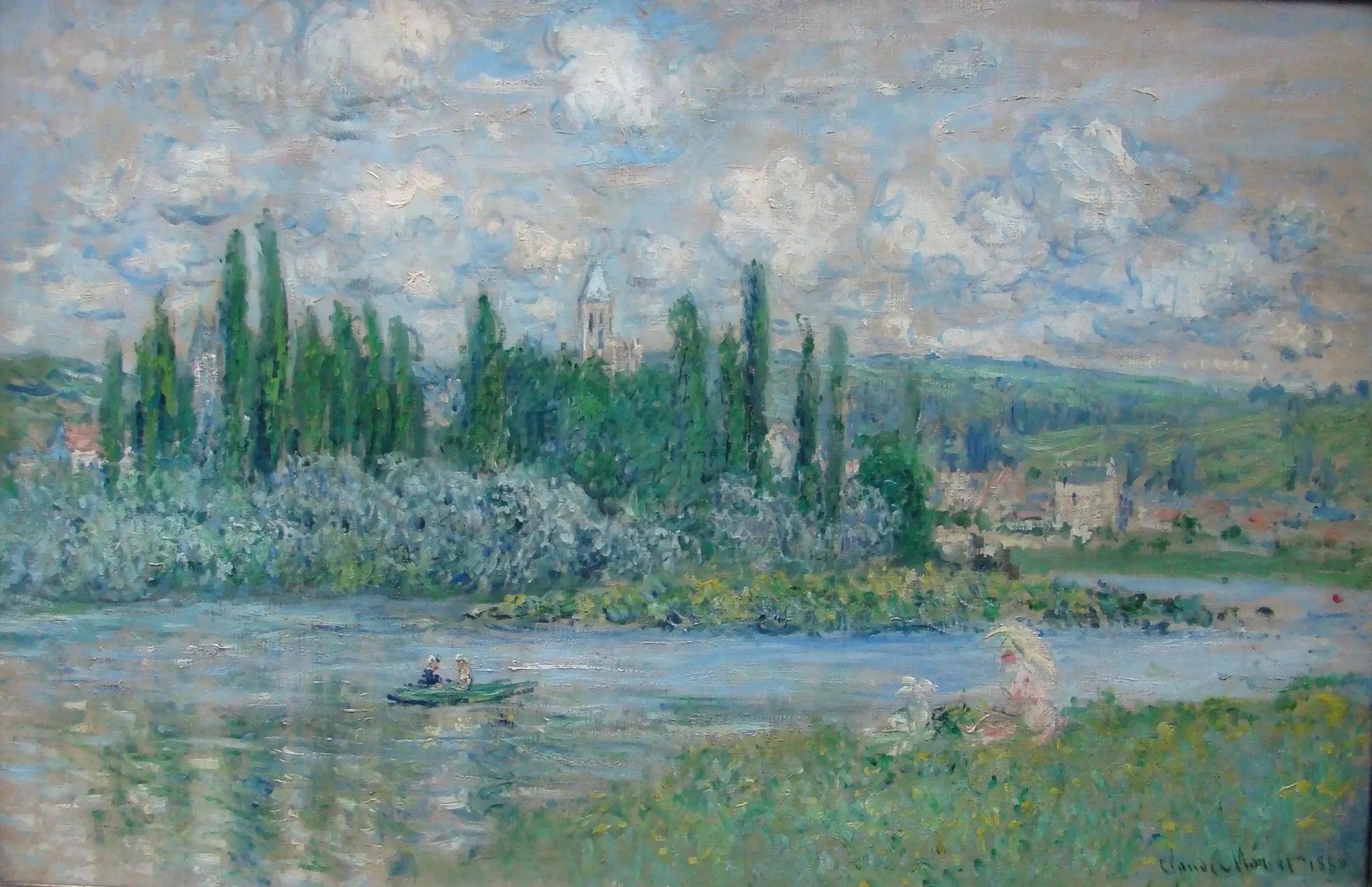 Vue de Vétheuil - Claude Monet image 1 copie de tableau peinte à la main