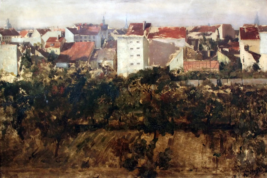 ภาพมุมมองด้านหลังของอาคาร - Adolph von Menzel
