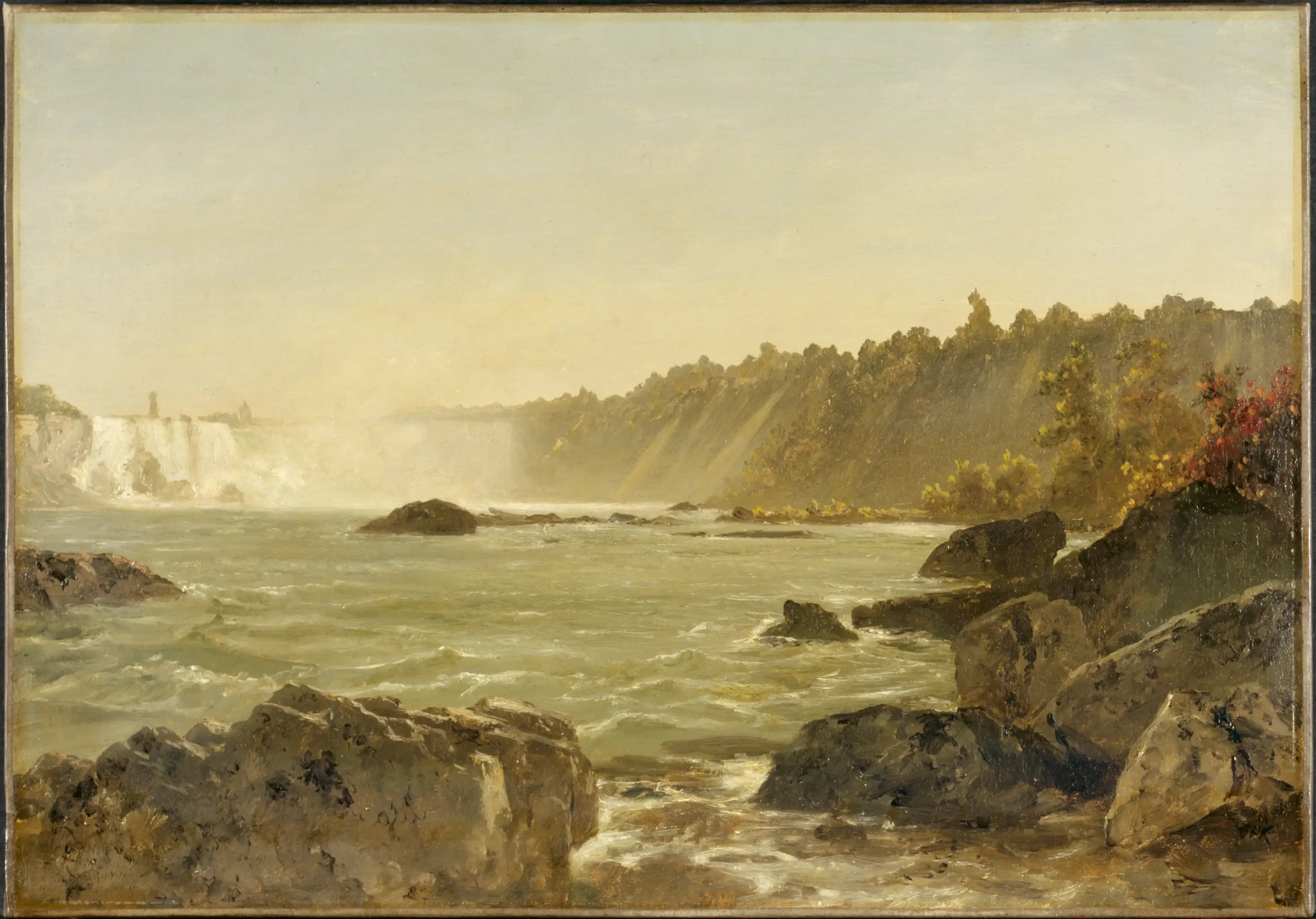 Vue des chutes du Niagara - John Frederick Kensett image 1 copie peinte à la main à l’huile