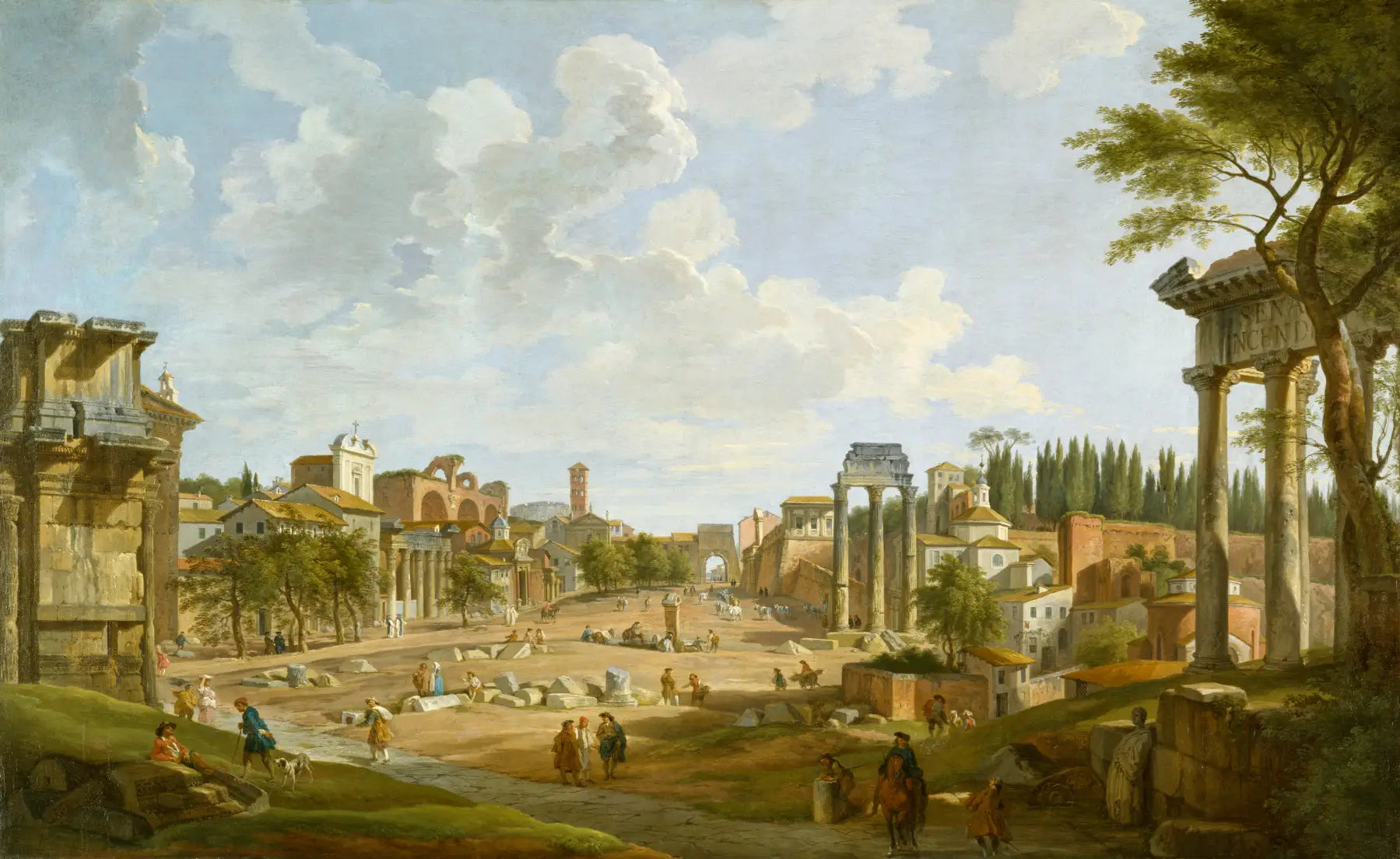 Vue du Forum romain - Giovanni Paolo Panini image 1 reproduction de peinture à l’huile