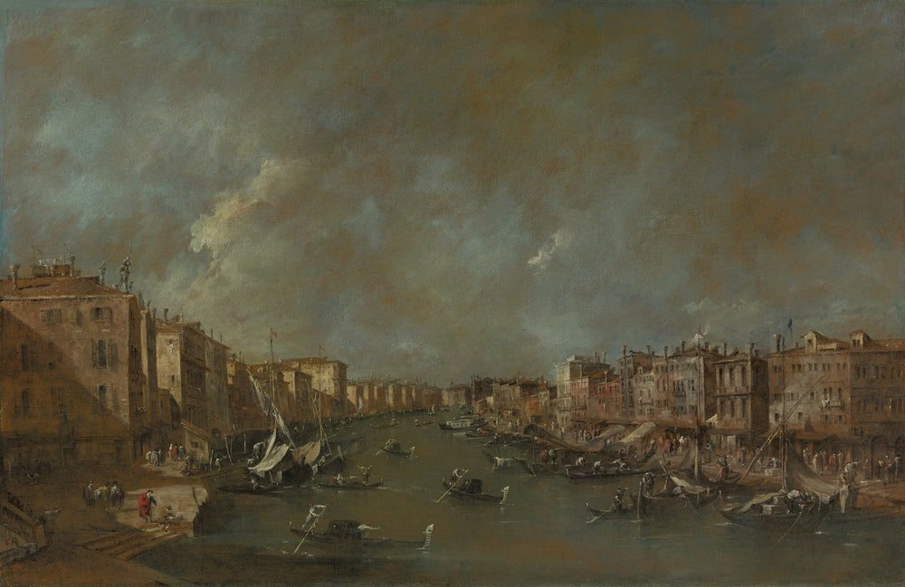 Vue du Grand Canal depuis le Pont du Rialto - Francesco Guardi image 1 copie de tableau peinte à la main