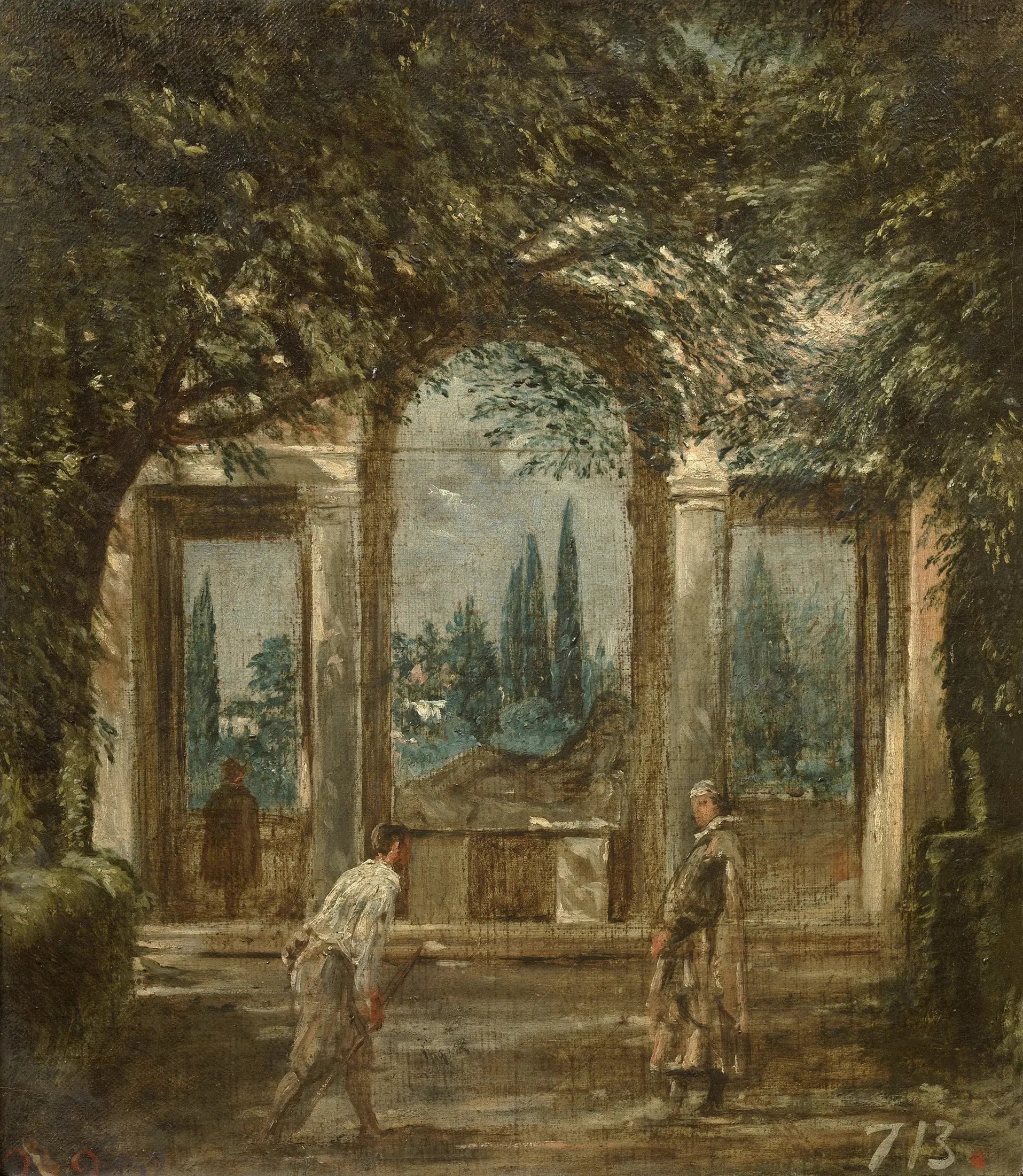Vue du jardin de la villa Médicis à Rome - Diego Velázquez image 1 tableau peint à l’huile sur toile