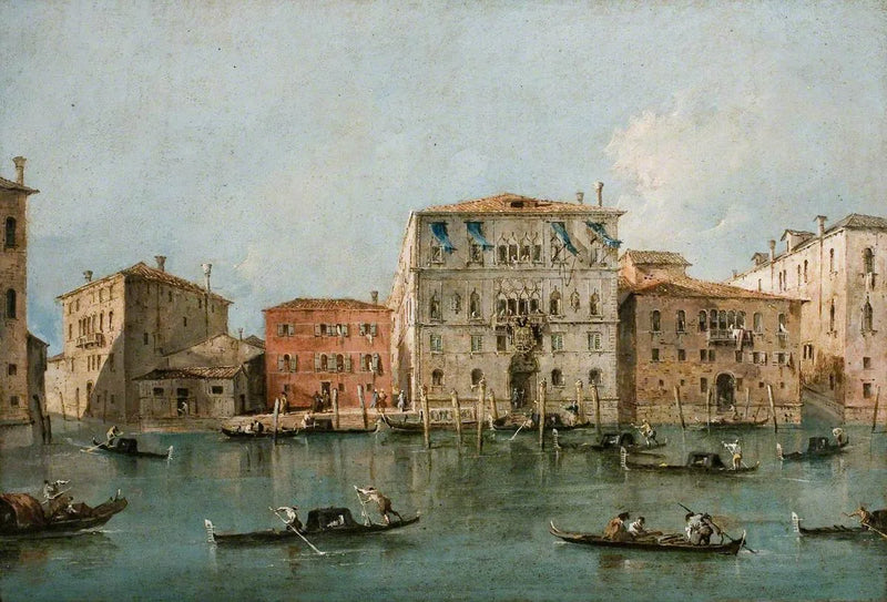 วิวของ Palazzo Loredan dell'Ambasciatore บนแม่น้ำ Grand Canal, เวนิส - ฟรานเชสโก กัวร์ดี