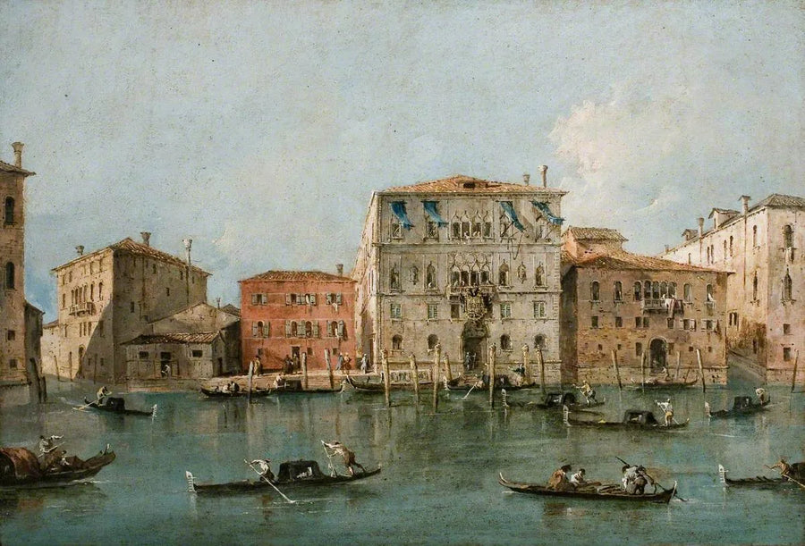 วิวของ Palazzo Loredan dell'Ambasciatore บนแม่น้ำ Grand Canal, เวนิส - ฟรานเชสโก กัวร์ดี