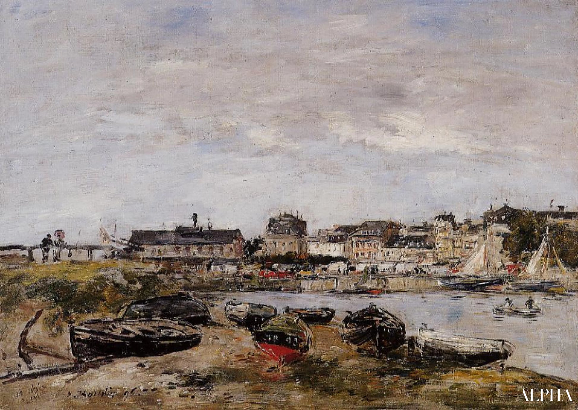 View of the port, Trouville - Eugène Boudin - High-end reproductions of paintings and artworks