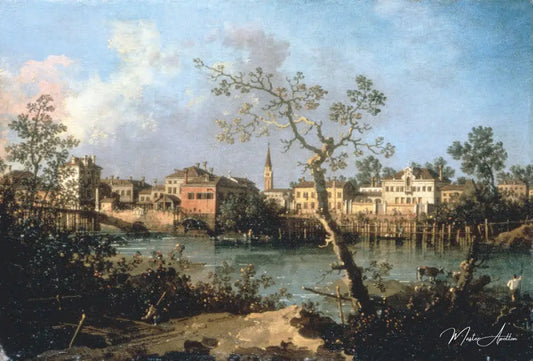 Vue d’une rivière, vers 1754 - Giovanni Antonio Canal - Reproductions de tableaux et peintures haut de gamme