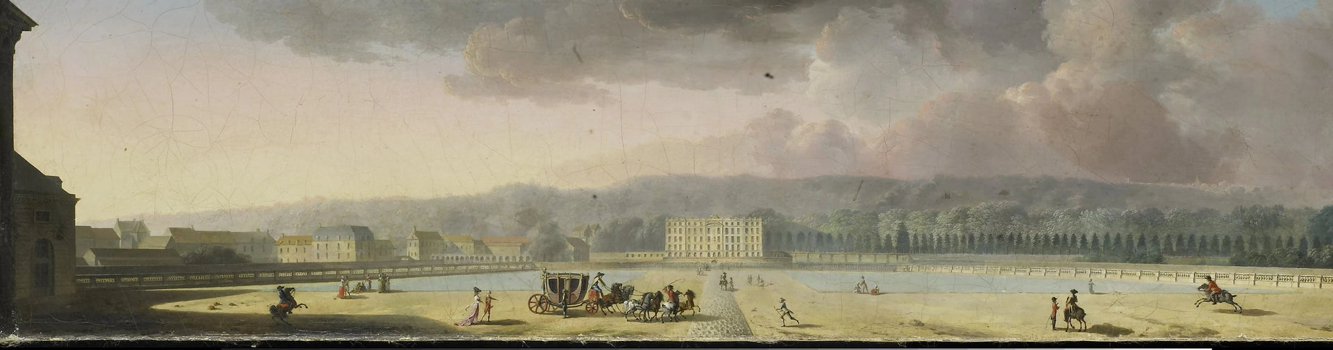Vue d'un palais dans un paysage vallonné - Henri Salembier
